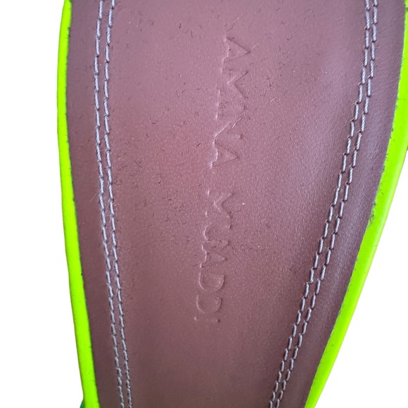 Amina Muaddi Lupita Glass Lime Green PVC Mule Mules Plastic Heels 38 - Picture 2 of 10